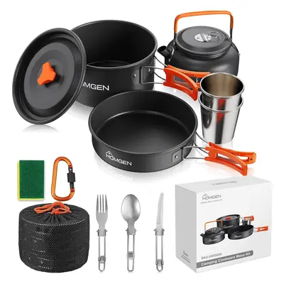 Pans Set Aluminium Camping Cookware Kit Protable Cooking Mess Kit Lightweight Camping Cooking Eq