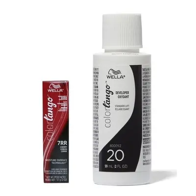 (7RR + Developer (Vol. 20) 2oz) Wella Color Tango 7RR Cherry Permanent Haircolor