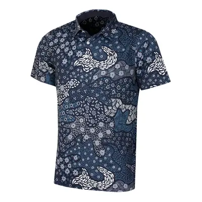 (XL, Deep Navy) Puma Golf Mens Cloudspun Bloom Camo Stretch Breathable Fabric Polo Shirt