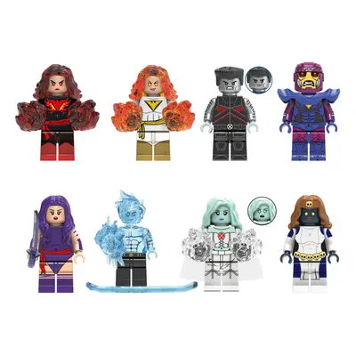 Super Hero8PCS X-Men Black Phoenix Magic Shaped Female Iceman Sentinel Assembly Building Block T