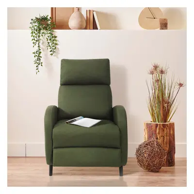 (cadizGREEN) Linen Fabric Recliner Chair