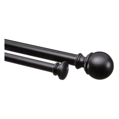 Amazon Basics 1-Inch Double Extendable curtain Rods with Round Finials