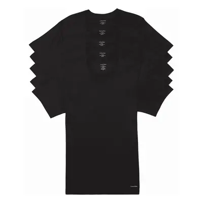 Calvin Klein Men's Cotton Classics 5-Pack Undershirts Black Crewnec