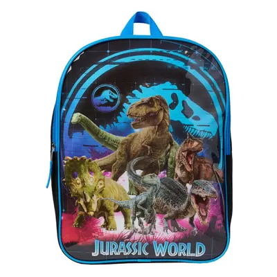 Jurassic World 15"" Backpack Dinosaurs T-Rex Velociraptor Carnotaurus