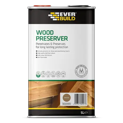 Everbuild LJDO05-EBD Quick Drying, Long Lasting, Wood Preserver, Dark Oak, Litre