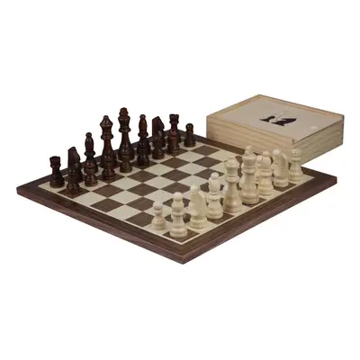 Wooden Chess Set With Chess Pieces And Chess Box Walnut Inch