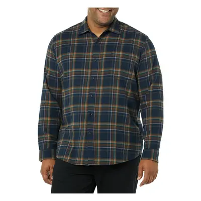 Amazon Essentials Mens Long-Sleeve Flannel Shirt (Available in Big & Tall) Dark NavyBrown Plaid 