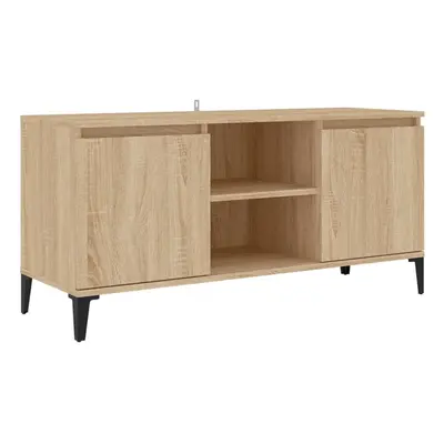 vidaXL TV Cabinet with Metal Legs Sonoma Oak Bedroom TV Stand Hifi Cabinet