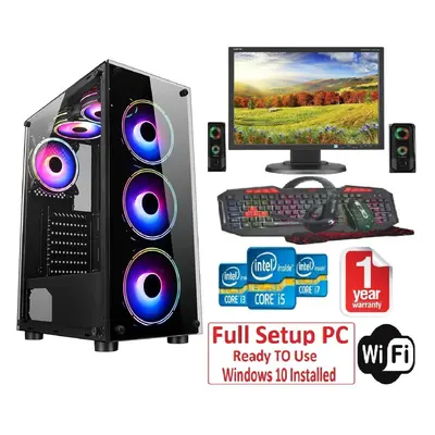 Fast Gaming PC Bundle+Speakers - i5 16GB RAM 1TB GTX1050TI 4GB Fans RGB