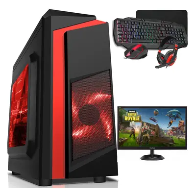 (F3 Red Case, GT1030) Gaming PC Full Set Up-i5 16GB RAM 1TB Graphic Card