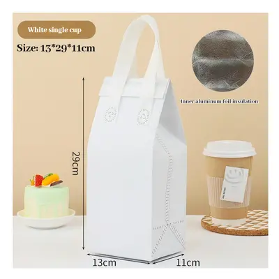 (White single cup; insulation bag) Takeaway Dedicated Tin Foil Bag Pockets, Catering Coffee Refr