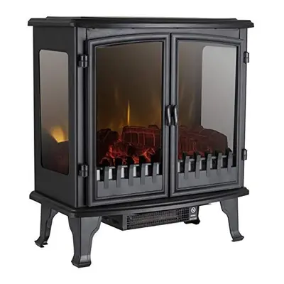 Warmlite WL46027 Carlisle Electric Fireplace, Panoramic Window, Black