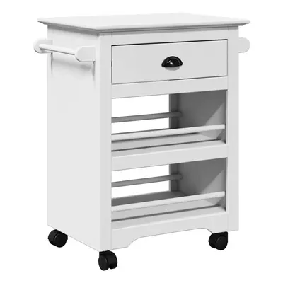 (white) vidaXL Kitchen Trolley BODO White 67.5x45x80 cm vegetable trolley trolley