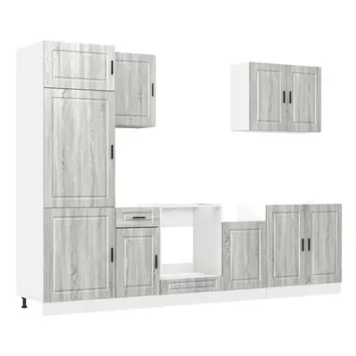 (grey sonoma) vidaXL Piece Kitchen Cabinet Set Kalmar Old Wood Engineered Wood