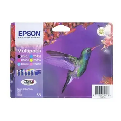 EPSON Hummingbird T0807 6-colour Ink Cartridges - Multipack, Cyan