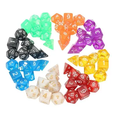 56 Pcs Polyhedral Board RPG MTG Dice Sets Colors 4D 6D 8D 10D 12D 20D with Pouch