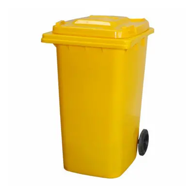 (Yellow) Wheelie Bin 120L Council Size & Rubber Wheels