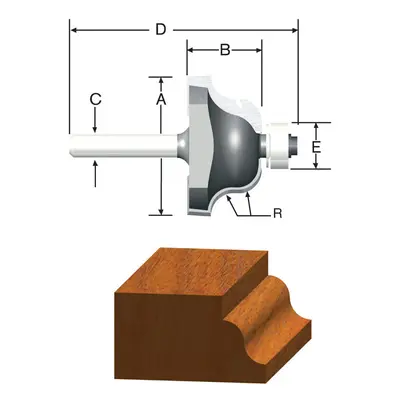 ROUTER BIT 532R OGEE Pack of