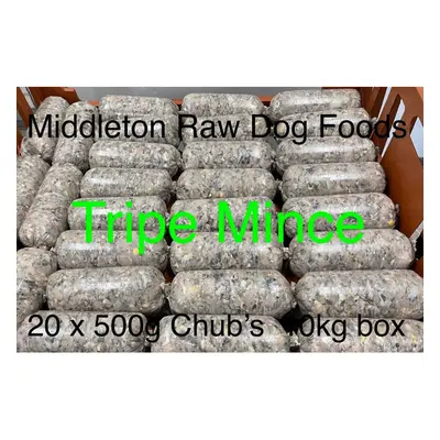 Frozen Minced Green Tripe 20X500G Chubs 10KG (22Lbs) for Dogs BARF / RAW