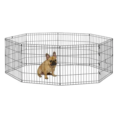 New World Dog Exercise Pen & Playpen without a Door; 60.96 cm by 60.96 cm; Black E-Coated; B550-