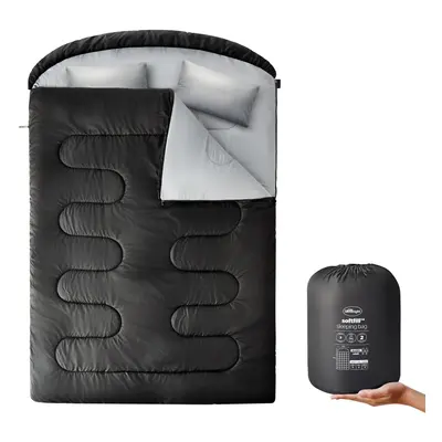 (Black Double) Silentnight Camping adult Sleeping Bag, Seasons