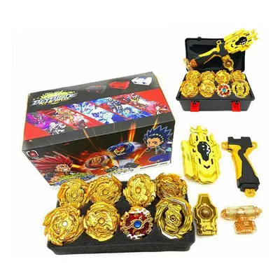 12X Beyblade Gyro With Launcher Kid Golden Portable Burst Set With Box