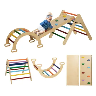 AIYAPLAY 5-in-1 Toddler Climbing Frame with Ramp, Arch, for Months