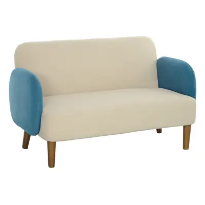 HOMCOM Modern Seater Sofa w/ Rubber Wood Legs x x 76cm Cream Blue