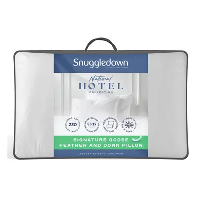 (Medium Pillow, Pack) Snuggledown Goose Feather & Down Pillow UK Made