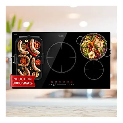 Klarstein Induction Hob, 9000W Electric Hob Induction Cooker, Ring Electric Pan Hob, Built-In Ta