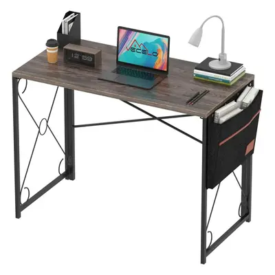 (Classic Gray) Inch Writing Computer Folding Desk/Sturdy Steel Laptop Table with Storage Bag for