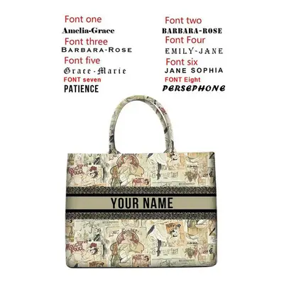 (52 Printed handbag, 42X32X10CM) Handbag lady Personalized Fashion Printing Large Capacity Canva