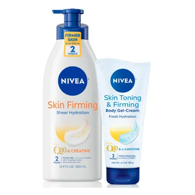 NIVEA Skin Firming Variety Pack with 16.9 Fl Oz Body Lotion and 6.7 Oz Gel-Cream