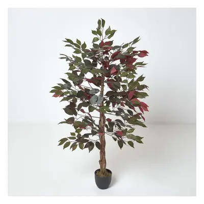 Homescapes Red and Green Artificial Capensia Tree with Real Wood Trunk, Ft