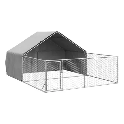 vidaXL Outdoor Dog Kennel with Run 5x3x1.9 m Galvanised Steel outdoor dog cage