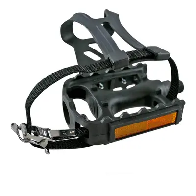 evo Bike Pedals with Straps and Toe Clips - 9/16-Inch Spindle Resin/Alloy Bicycle Pedals