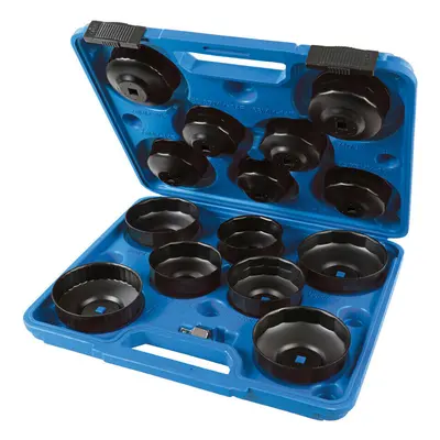 15 PIECE Oil Filter Wrench Cup Socket Set Cap Changing Tool 65mm to 100mm