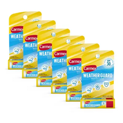 Carmex Weather Guard Moisturizing Lip Balm Stick with SPF 0.15 Oz (6)