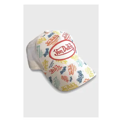 Von Dutch trucker cap all over logo in white