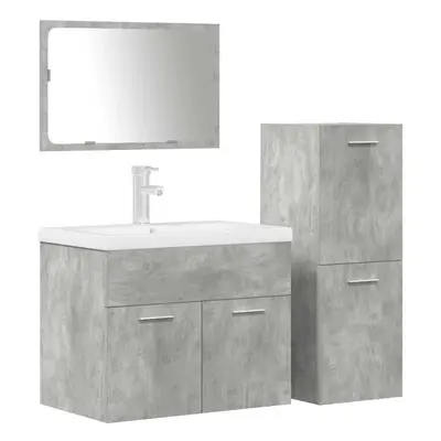 (concrete grey, x 38.5 x cm/ piece) vidaXL Piece Bathroom Furniture Set Concrete Grey Engineered