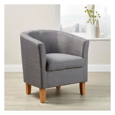 Home Source Bedford Tub Accent Chair Light Grey Fabric