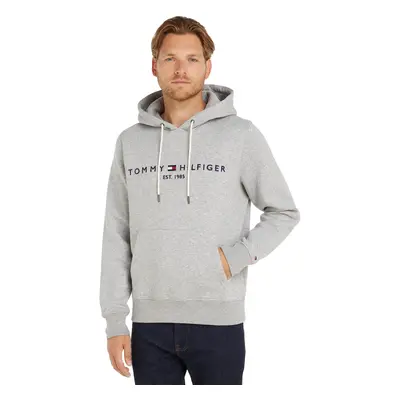 Tommy Hilfiger Men's Fleece Lined Logo Hoodie Gray