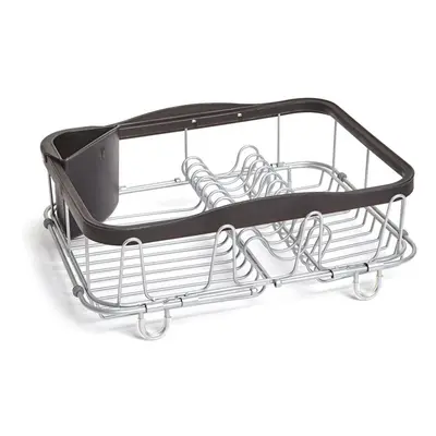 Umbra Sinkin Dish Drying Rack Drainer with Cup Holders and Removable Cutlery Caddy Use Over Sink