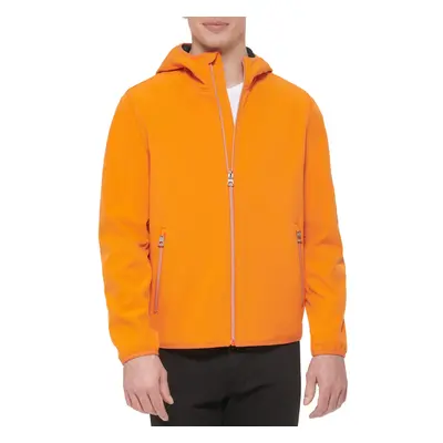 GUESS Men's Softshell Long Sleeve Hood Jacket Pumpkin Large