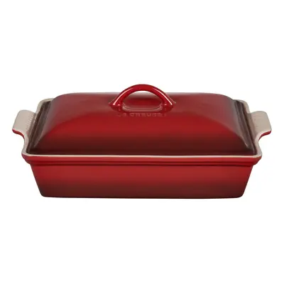 Le Creuset Stoneware Heritage Covered Rectangular Casserole, qt. (12" x 9"), Cerise