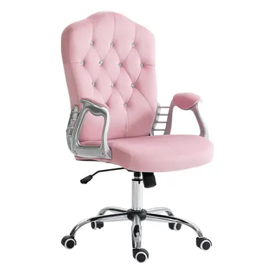 Vinsetto Home Office Chair with Adjustable Height Tilt Function Pink