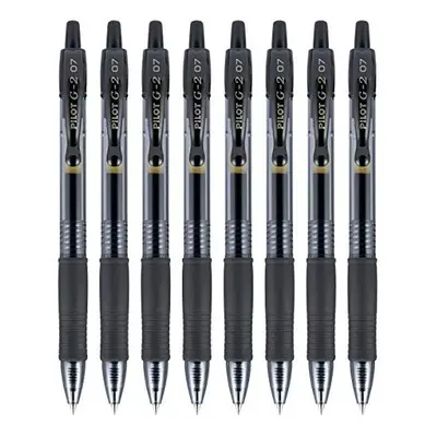 PILOT G2 Premium Refillable & Retractable Rolling Ball Gel Pens, Fine Point, Black, 8-Pack (1529