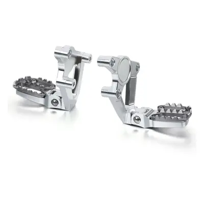 (Silver gray) Motorcycle Accessories Folding Rear Foot Pegs Footrest Passenger