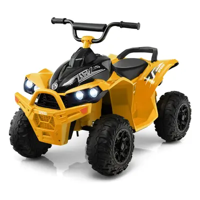 Kids Ride On ATV 12V Battery-Powered Ride-On Vehicle w/LED Lights-Yellow