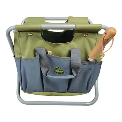 Esschert Design Garden Tool Bag and Stool Grey Storage Foldable Seat GT85